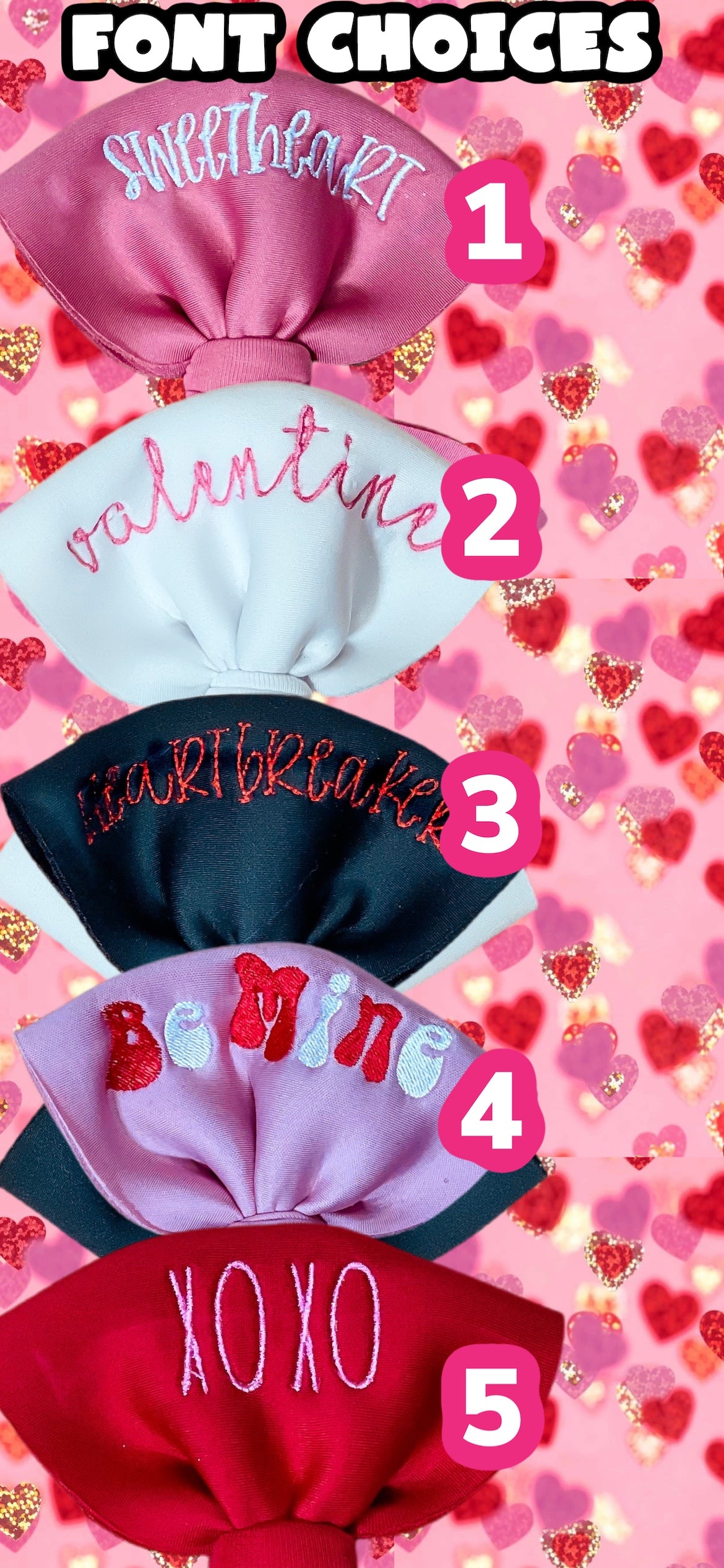 Black Embroidered Bow