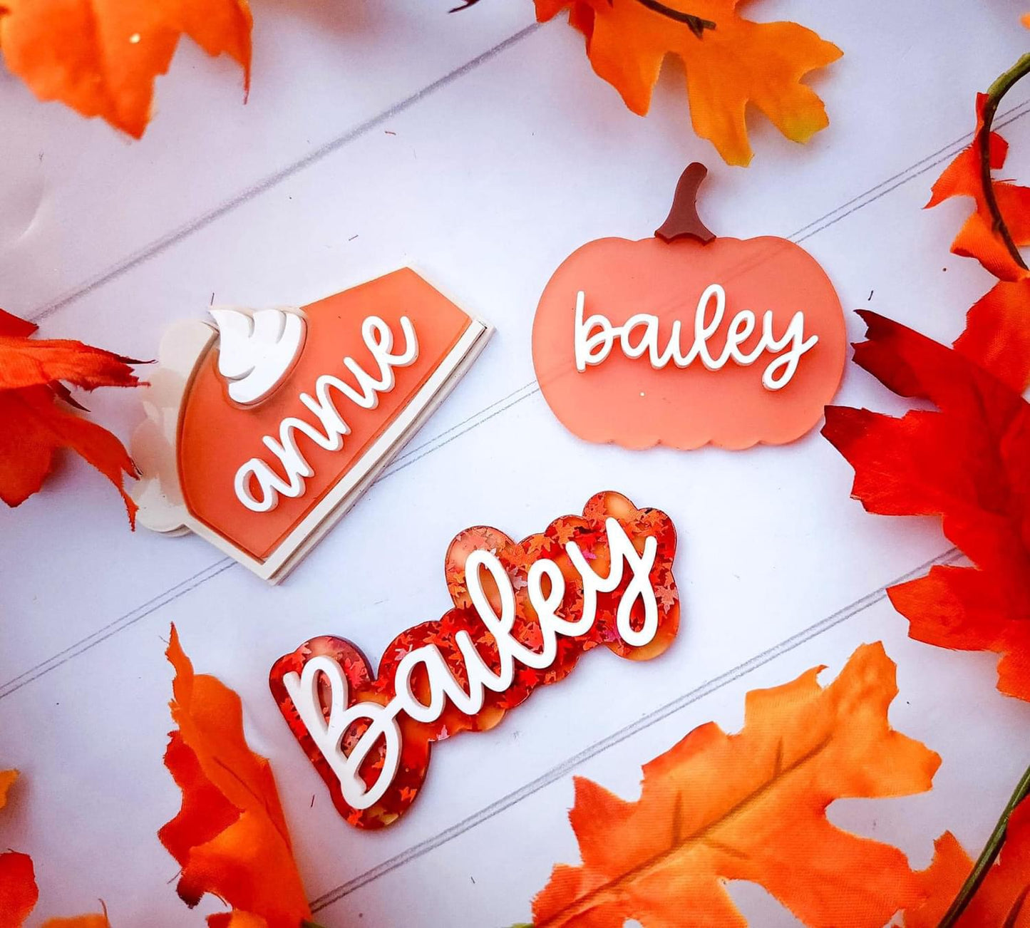 Fall Name Acrylic Clip