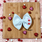 White Embroidered Bow