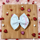 White Embroidered Bow